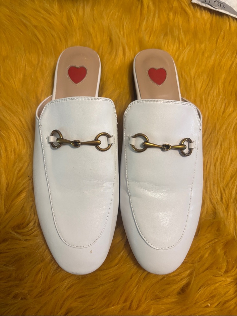 White Leather Women’s Slip-On Loafers with Horsebit Detail European size 39